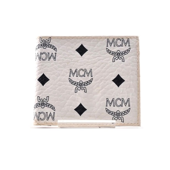MCM Other - AUTH MCM White Bi-fold Leather Wallet